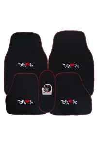 Tofaş 5 Parça Nakışlı Siyah Oto Halı Paspas