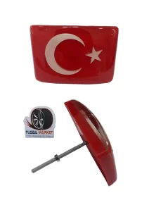 Türk Bayrak’lı Oto Panjur Arması Vidalı | 3d Oto Ön Tampon Panjur Arma
