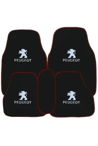 Peugeot 5 Parça Nakışlı Siyah Oto Halı Paspas