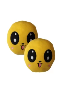 Sevimli Panda Polar Araç Oto Seyahat Boyun Yastığı | Araba Koltuk Oto Emoji Yastık | 2’Li Set