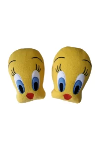 Sevimli Tweety Polar Araç Oto Seyahat Boyun Yastığı | Araba Koltuk Oto Emoji Yastık | 2’Li Set