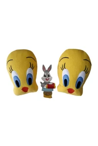 Sevimli Tweety Polar Araç Oto Seyahat Boyun Yastığı | Araba Koltuk Oto Emoji Yastık | Zıp Zıp Kafa Torpido Aksesuarı