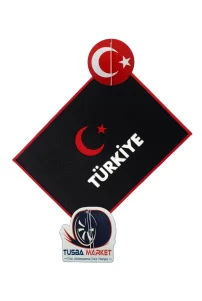 Türk Bayraklı Torpido Üstü Siyah Kaydırmaz Ped