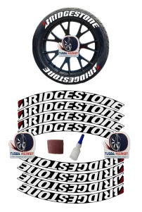 Bridgestone Otomobil & Motosiklet 3d Lastik Yazısı Sticker Arma Şerit