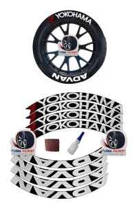 Yokohama Advan Otomobil & Motosiklet 3d Lastik Yazısı Sticker Arma Şerit