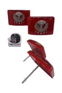 Osmanlı Tuğrası Oto Panjur Arması Vidalı | 3d Oto Ön Tampon Panjur Arma | 2’Li Set
