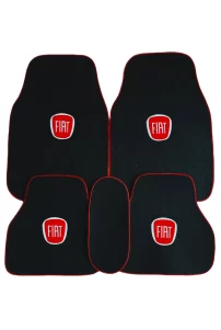 Fiat 5 Parça Nakışlı Siyah Oto Halı Paspas