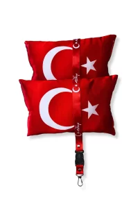 Türk Bayrak’lı Boyun Yastığı ve Ayna Askısı Seti