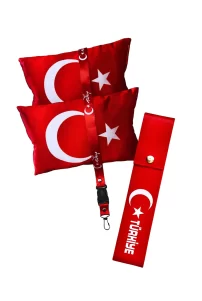 Türk Bayrak’lı Boyun Yastığı & Ayna İpi & Tampon İpi