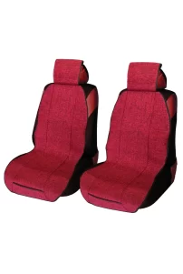 Başlıklı Araç Koltuk Minderi Cepli 2’li Set Bordo