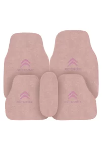 Citroen Nakış İşlemeli 5 Parça Şeker Pembe Oto Halı Paspas