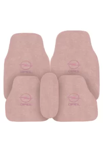 Opel Nakış İşlemeli 5 Parça Şeker Pembe Oto Halı Paspas